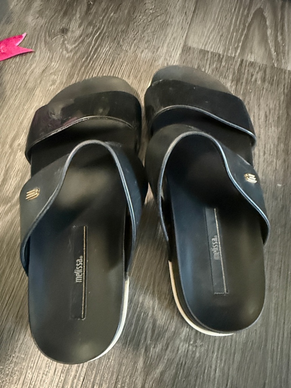 Melissa Black Women's Slide Sandals with Double Strap